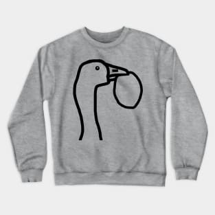 Portrait of a Goose Stealing an Easter Egg Outline Crewneck Sweatshirt